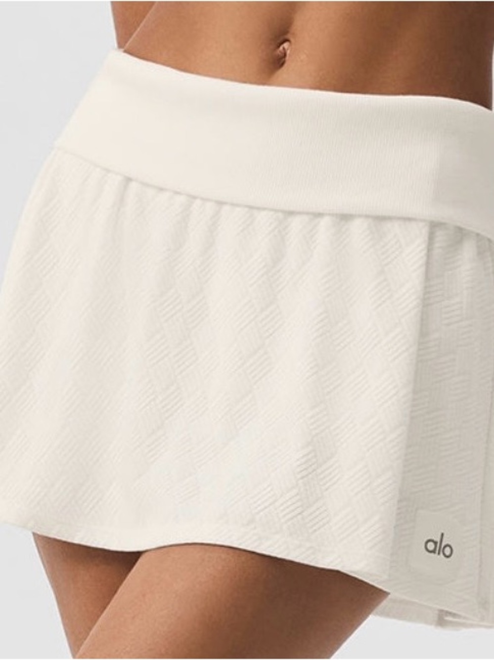 Alo White Doubles Quilted Skort